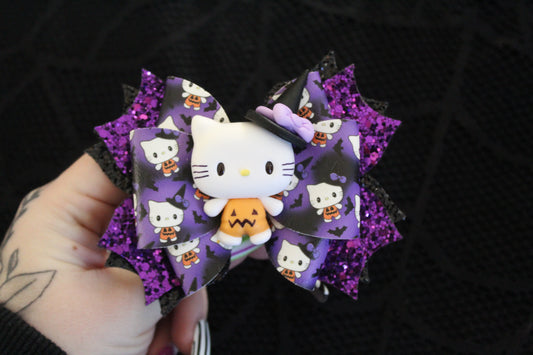 OTT Pumpkin Kitty Clay Bow